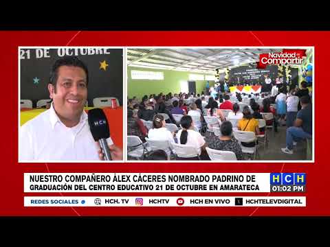 Alex Cáceres apadrina promoción de la escuela 21 de Octubre de aldea La Jagua, Amarateca