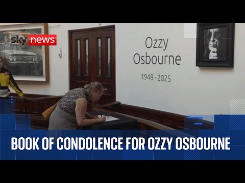 Mourners sign Ozzy Osbourne book of condolence at Birmingham museum