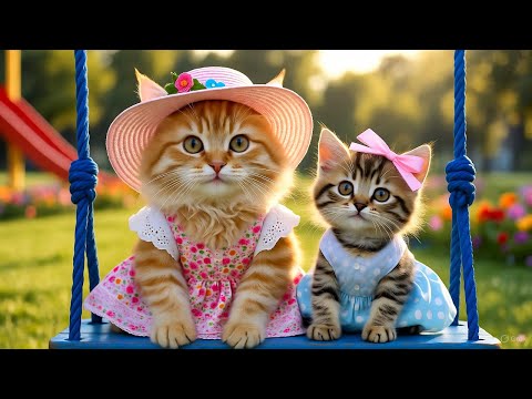🐱 Fun Day at the Park with Mommy Cat & Baby Cat! 🌳🎠