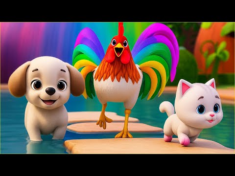 Gà trống mèo con và cún con - Đàn gà con trong sân - Nhạc thiếu nhi vui nhộn sôi động hay nhất
