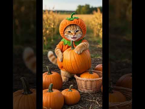 Cat Harvests Pumpkins for Halloween 🎃🐱 | Cats Save the World | Funny & Cute Cat Shorts