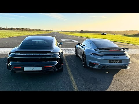 Porsche Taycan Turbo GT vs. 992 Turbo S: Drag Race Showdown