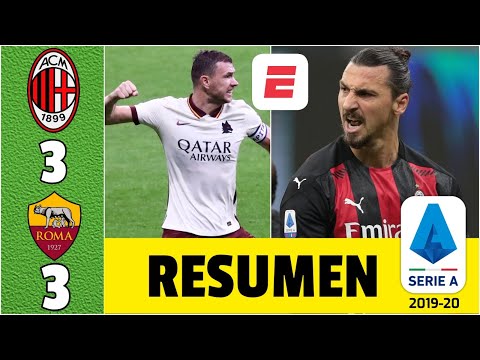 Milan 3-3 Roma. Doblete de Zlatan Ibrahimovic no evitó fin de la racha ganadora del líder | Serie A