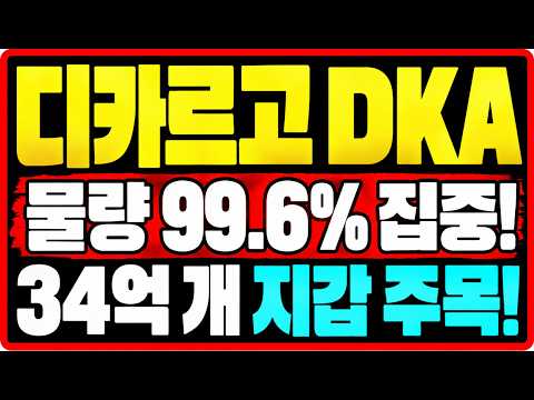 [<strong>디카르고</strong>] 상위 지갑에 99.6% 집중! 34억 개 보유 지갑, 앞으로 움직일까?