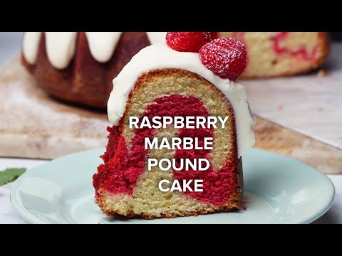 Raspberry Marble Pound Cake