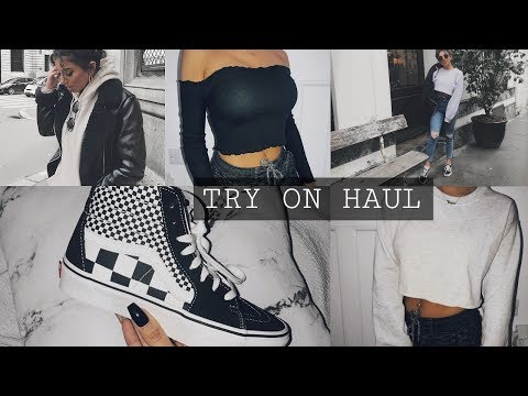TRY ON CLOTHING HAUL 2018 - BASICS!