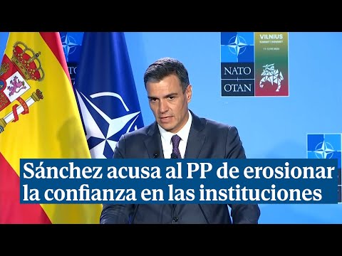 Sánchez acusa al PP de erosionar la confianza en las instituciones