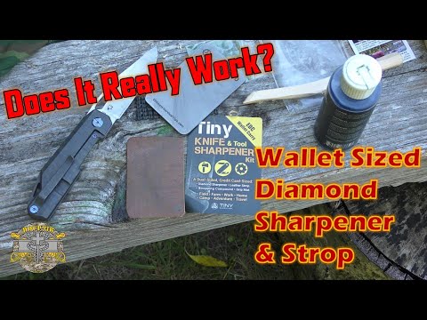 Tiny Knife & Tool Sharpener Kit - Wallet Sized Diamond Plate & Strop - Does it Work???