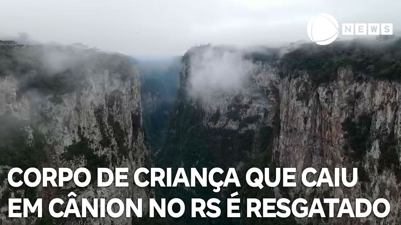 Bombeiros resgatam corpo de criança que caiu em cânion no RS