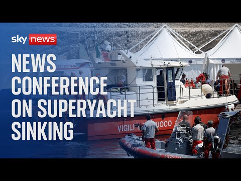 Watch live: Italian authorities hold news conference on superyacht sinking