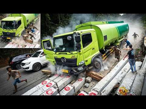 DRAMATIS !!! TEPAT DI DEPAN MATA, Detik Detik Truk Blong Rem Tabrak Beton Hari Ini di Sitinjau Lauik