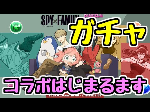 【生放送】スパイファミリーコラボはじまるます！ まずはガチャ！ その後いろいろ！【パズドラ】