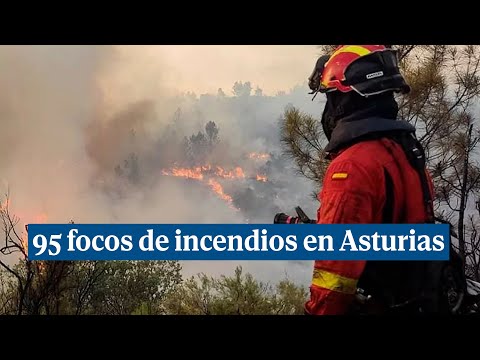 La Guardia Civil desaloja a una veintena de personas en Asturias a causa de casi 100 incendios
