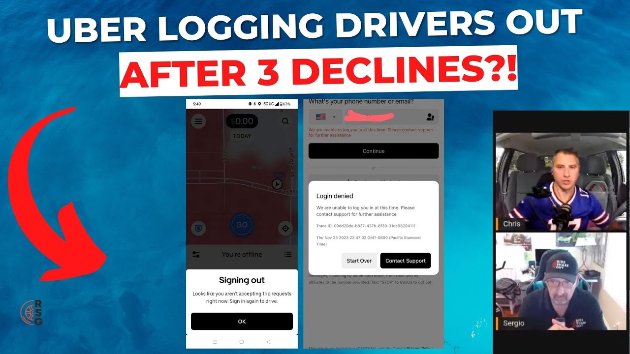 Uber Logging Drivers OUT After Declining 3 Rides In A Row?!