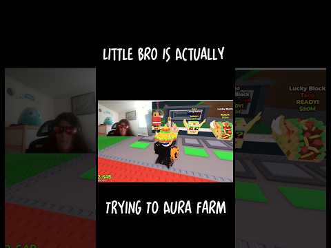 Little Bro Tried So Hard To Aura Farm 💀 #tiktokeffects #stealabrainrot #aura #aurafarming #roblox
