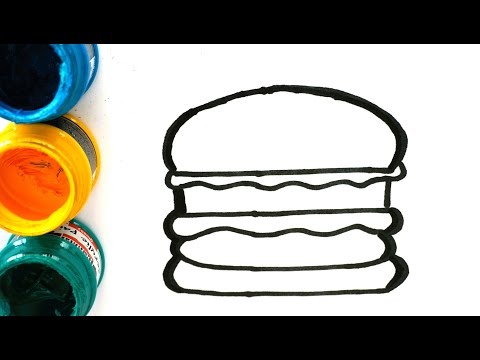 Make & Play Draw Hamburger, How to Drawing Pop it Burger