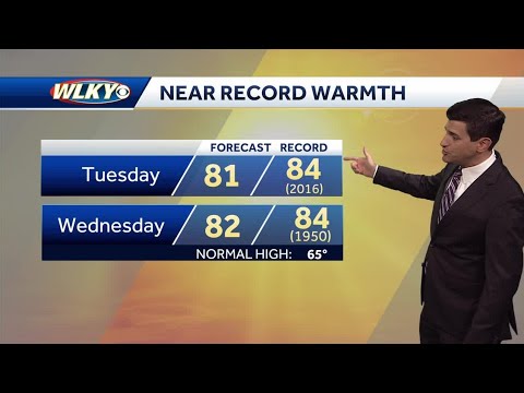 Near record warmth Tuesday