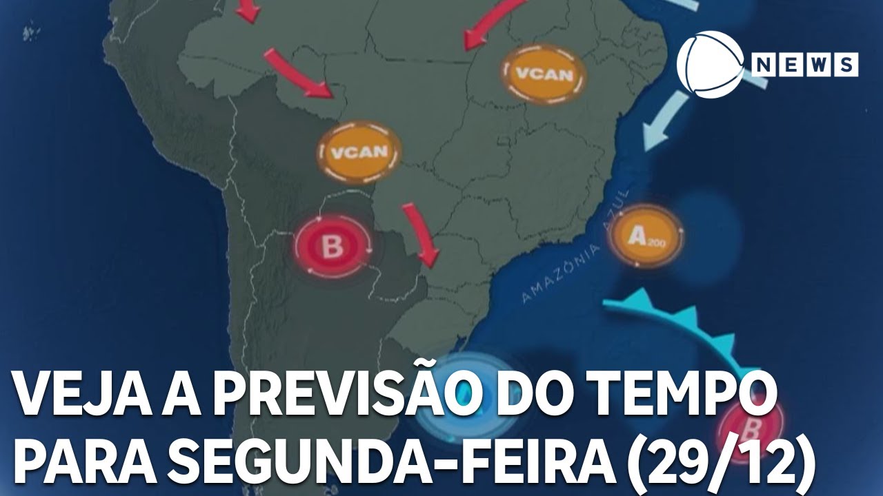 Veja a previsão do tempo para segunda (29/12)