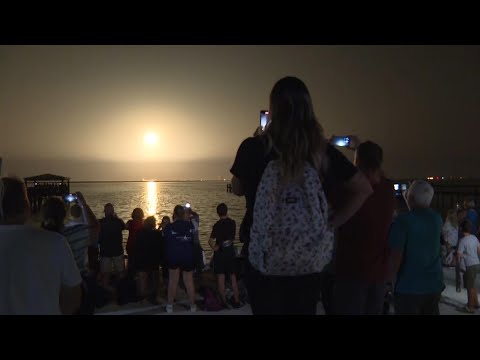 Crowd watches spectacular night-time launch of SpaceX crew from Florida