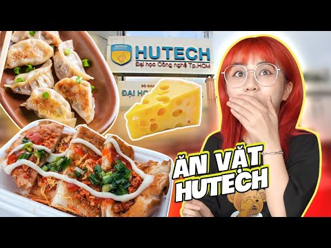 Ăn gì ở trường Hutech?! Misthy phát mê món Bánh Mì Nướng Muối Ớt phô mai béo ngậy | FOOD CHALLENGE