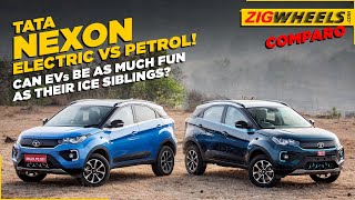 Tata Nexon EV vs Tata Nexon Petrol I Drag Race, Handling Test And A Lot More!