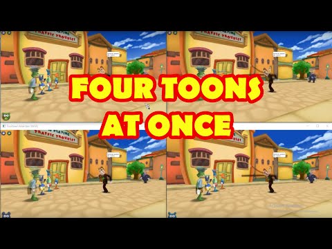 Quadruple Boxing in ToonTown Rewritten (Playing four characters at once)
