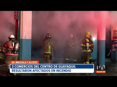 3 locales comerciales en el centro de Guayaquil han registrado incendios estructurales