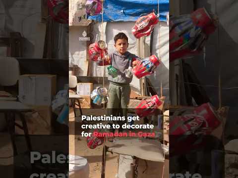 Palestinians in Gaza get creative to decorate for Ramadan | AJ #shorts