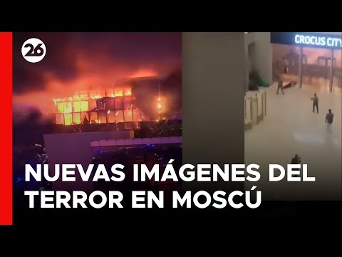 RUSIA - EN VIVO | Nuevas imágenes de los incendios en el Crocus City Hall luego de la masacre