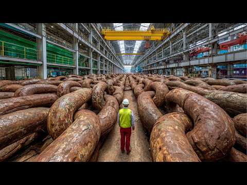 How Giant Ship Anchor Chains Are Forged | by @Satisfyingtech116