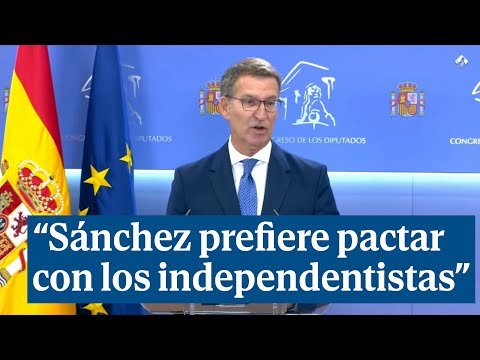 Feijóo constata que Sánchez prefiere negociar con los independentistas a pactar con el PP