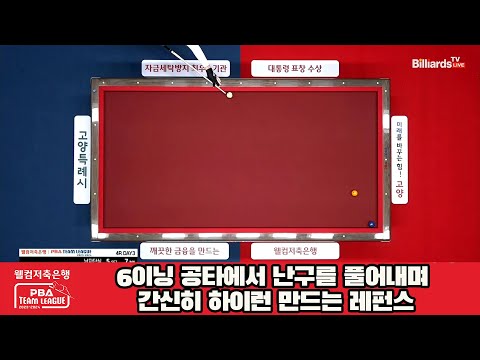 6이닝 공타에서 난구를 풀어내며 간신히 하이런 만드는 레펀스[웰컴저축은행 PBA 팀리그 2023-2024] 4라운드