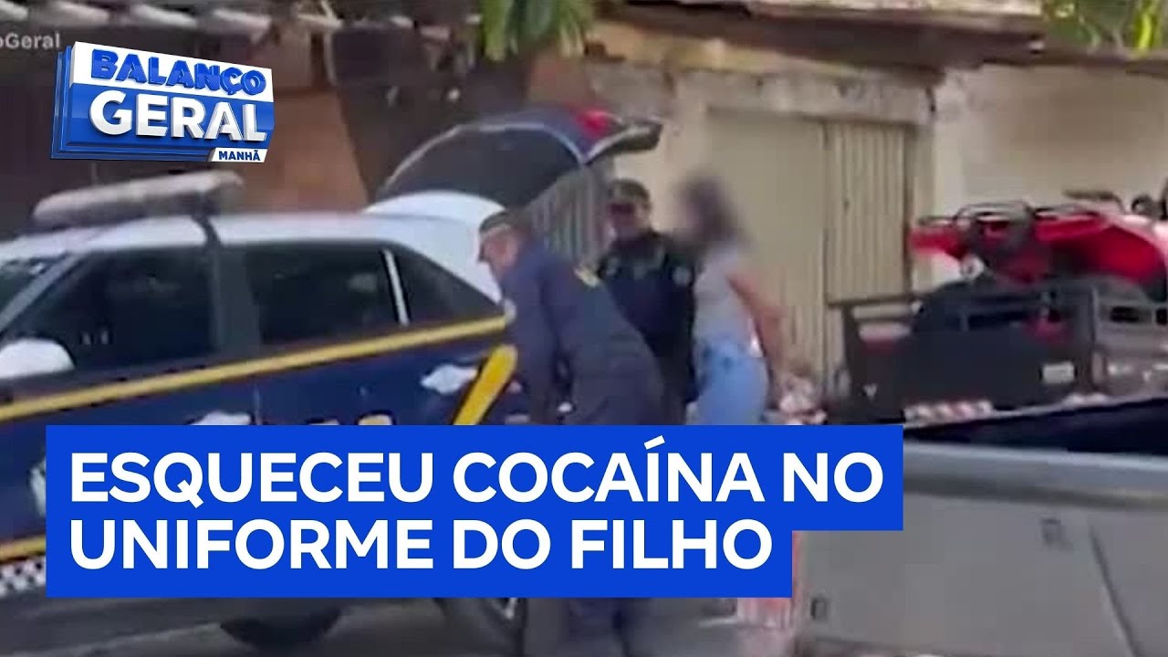 Mulher é presa após esquecer cocaína no uniforme do filho