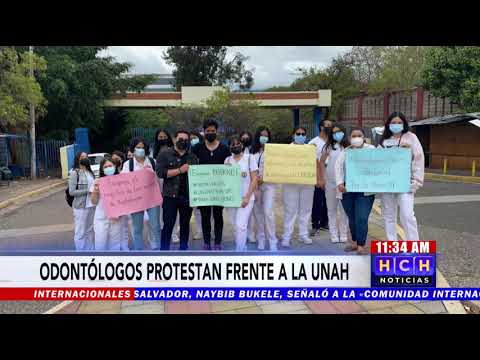 ¡Con diversas exigencias, estudiantes de Odontología realizan plantón frente a la UNAH!