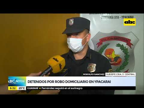 Detenidos por robo domiciliario en Ypacaraí