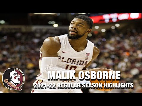 Acc Football Basketball 🏀 Malik Osborne Regular Season Highlights | Florida State Forward