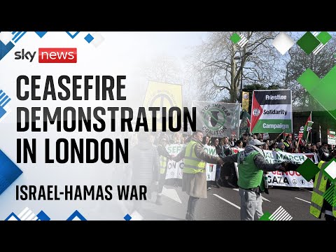 Watch live: Gaza ceasefire demonstration through Central London