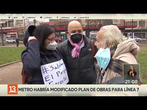 Vecinos del Parque Forestal protestaron por la construcción de la Línea 7 del Metro de Santiago