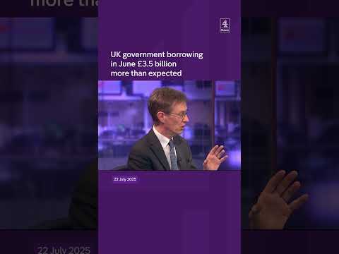 UK government borrowing in June £3.5 billion more than expected