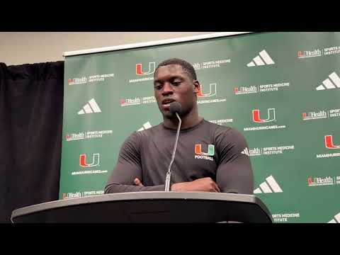 Miami Hurricanes LB Wesley Bissainthe post-Stanford