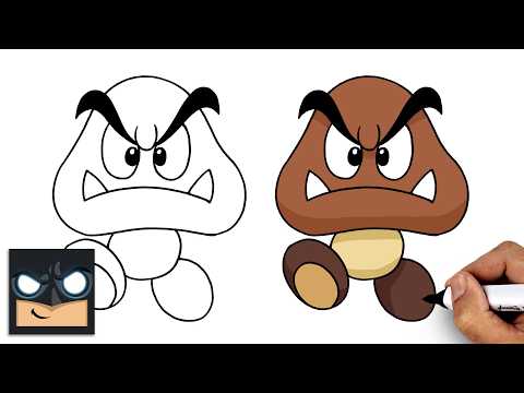 How to Draw Goomba | Super Mario