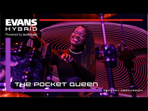 The Pocket Queen Plays EVANS Hybrid Sensory Percussion Sound System