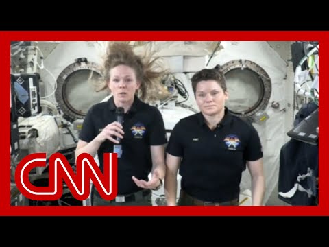 NASA astronauts speak with CNN's Wolf Blitzer from the International Space Station