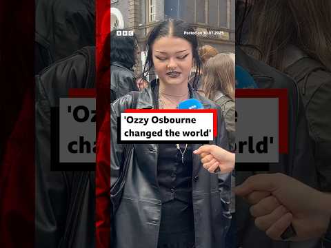 Fans pay tribute to Ozzy Osbourne in Birmingham. #OzzyOsbourne #BBCNews