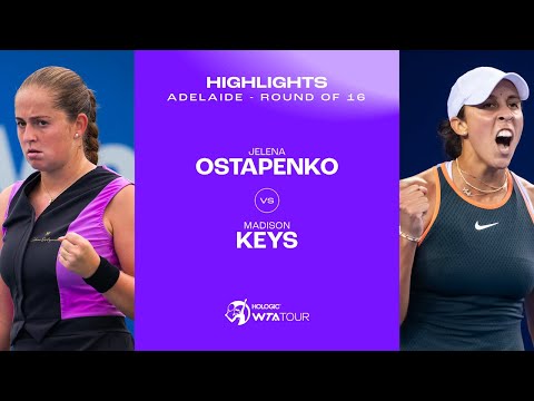 Jelena Ostapenko vs. Madison Keys | 2025 Adelaide Round of 16 | WTA Match Highlights