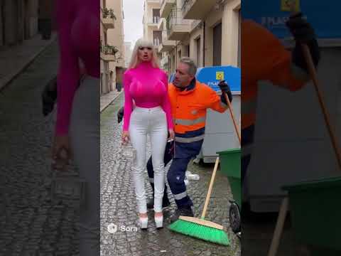 Donna rifatta e lo spazzino #rifatta #chirurgiaplastica #barbie #plastica #spazzino