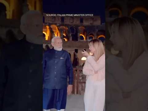 Meloni, Modi Visit Colosseum in Rome