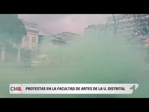 Protestas terminan en enfrentamientos en la Academia Superior de Artes de Bogotá