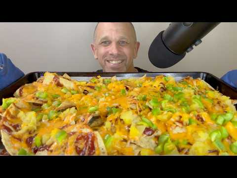ASMR LOADED CHEESY NACHOS *NO TALKING* (Thunder Storm)