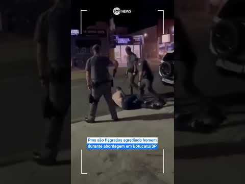 Pms são flagrados agredindo homem durante abordagem em Botucatu/SP